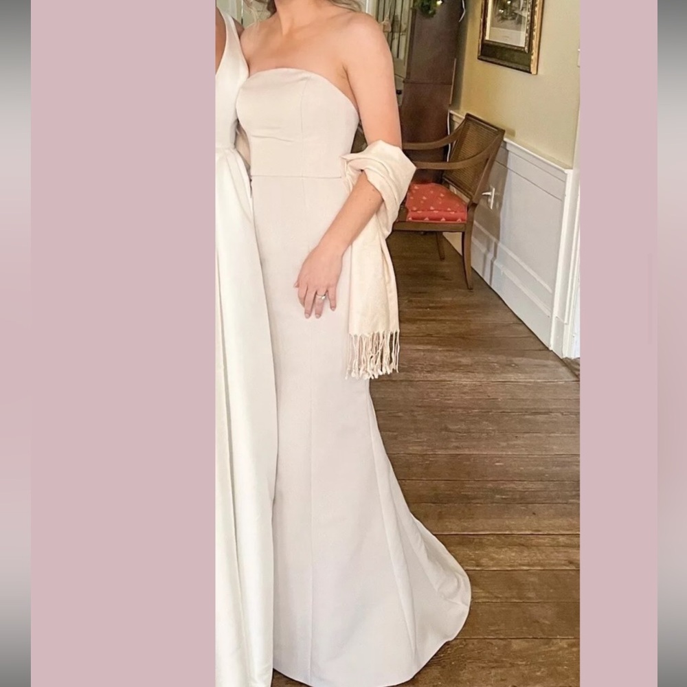 Amsale Anges Champagne Strapless Dress